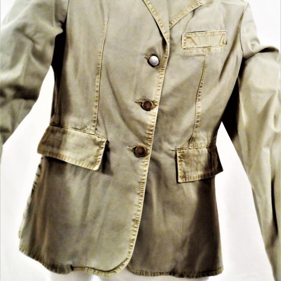 DESIGNER ARMY JACKET PRINT IN BACK IN COTTON NEW - Picture 2 of 3